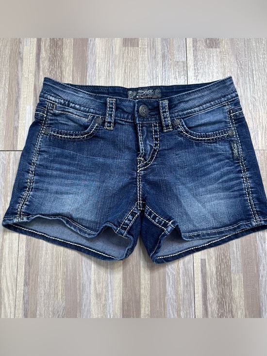 Silver Jeans Pants - Silver Jeans Dark Indigo Denim Shorts With Embroidered Pockets Women’s 26”